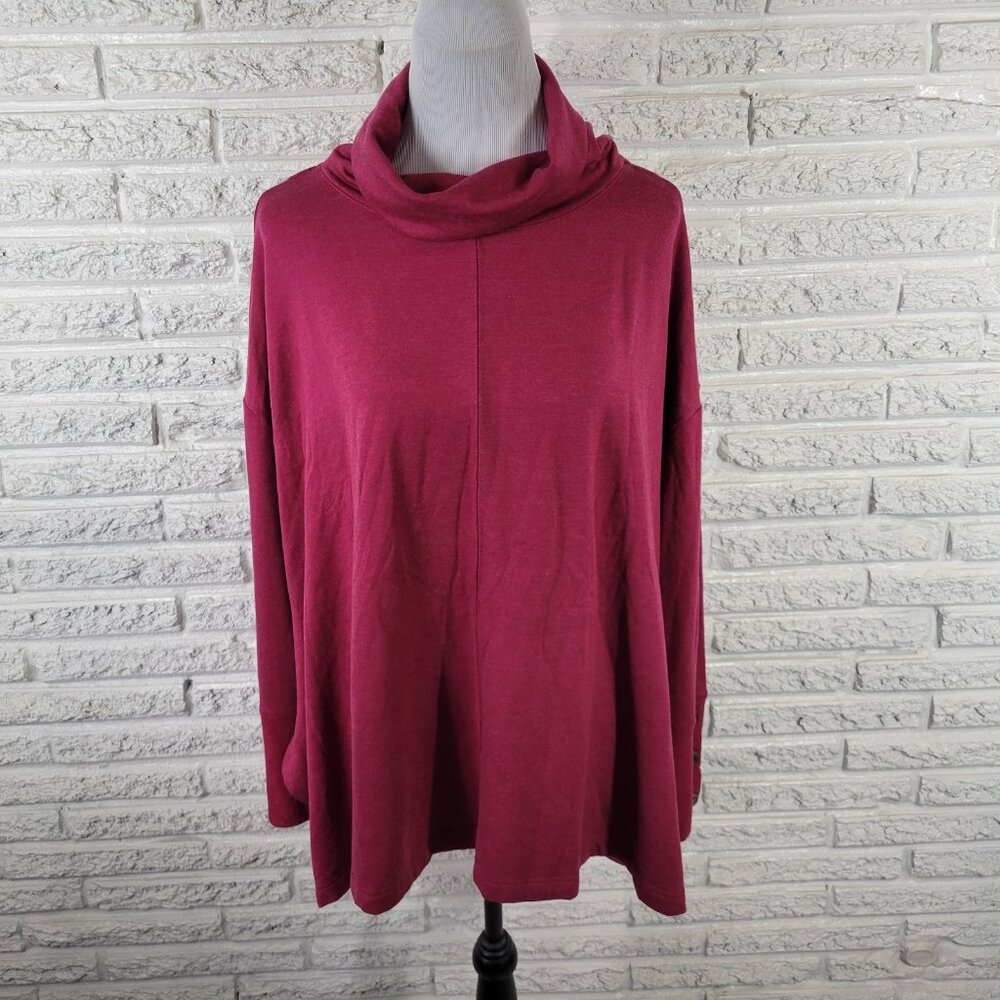 Sweatshirt Project Womens Top XL Long Sleeve Purple Pink Turtleneck SWE106E